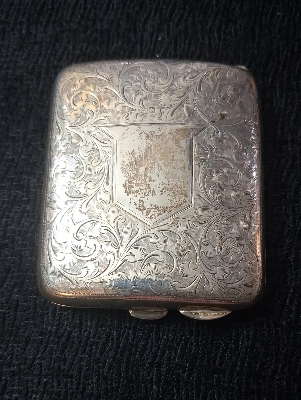 Antique Engraved Sterling Silver Men's Card Case